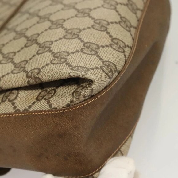 GUCCI GG Supreme Web Sherry Line Bag PVC Beige Gold 904 02 08 Auth 129908 - Picture 4 of 16